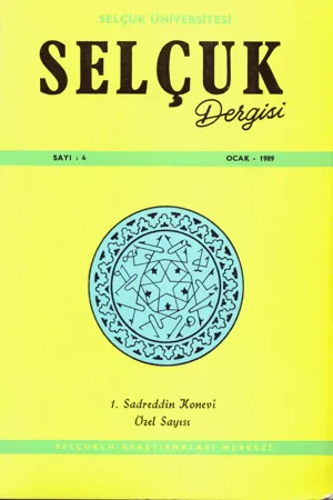 libraryturk.com selçuklu araştırma merkezi selçuk dergisi 1. sadreddin konevi özel sayısı